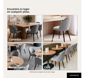Pack 4 Sillas de Comedor Tapizadas Acolchadas Metal Modernas Sora Gris