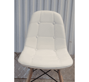 Pack 6 Sillas de Comedor Nórdica Capitone Ecocuero Acolchada con Patas de Madera