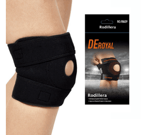 Rodillera Deportiva Ajustable Rotula Abierta Deroyal 98459