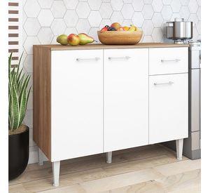 MUEBLE BASE EVANDRO 105 CM BLANCO 3 PUERTAS 1 CAJON