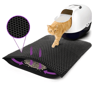 Alfombra Para Atrapar Arena De Gatos Tapete Arenero Mascotas Color Negro Jior Spa 45*60cm