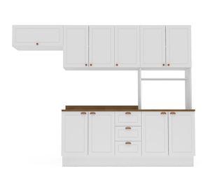 KIT COCINA MODULAR PEROLA VEKKAHOME 10 PUERTAS 3 CAJONES BLANCA