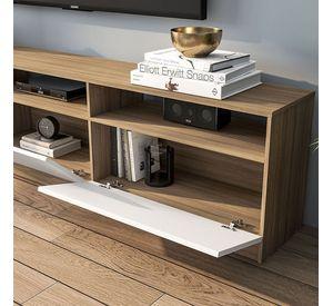 RACK TV MOYAN LIGHT 75 PULGADAS CAF CON 2 PUERTAS BLANCAS