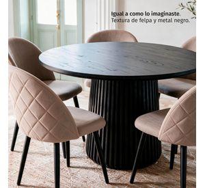 Pack 4 Sillas de Comedor Tapizadas Acolchadas Metal Modernas Sora Beige