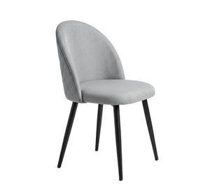 Silla de Comedor Tapizada Acolchada Metal Moderna Sora Gris