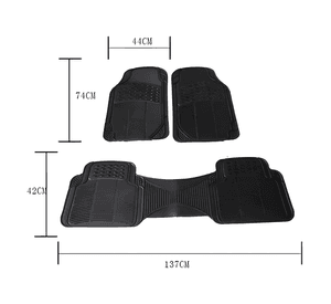 Alfombra Piso De Goma Auto Universal 3 Piezas Camello #381