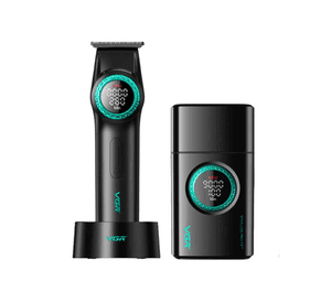 Combo Vgr Barber a Profesional Trimmer V 977 Shaver V 377 Color Negro