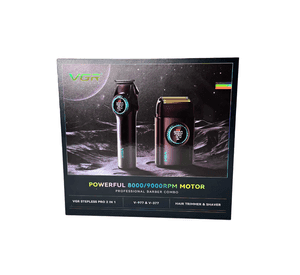 Combo Vgr Barber a Profesional Trimmer V 977 Shaver V 377 Color Negro