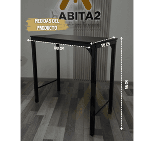 MESA DE BAR BLACK CON CUBIERTA DE MDF