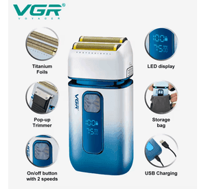 Afeitadora Shaver Vgr V 362 El ctrica 2en1 Trimmer Color Blanco