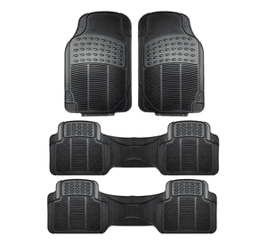 Alfombra Piso De Goma Auto Universal 4 Piezas Doble Camello