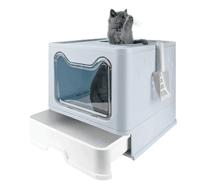 Arenero Cerrado Tamaño Xl Para Gato Cúpula Sanitaria Gris