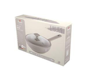 WOK DE 28 CM TAUPE COLLECTION ANTIADHERENTE 3,2 LTS