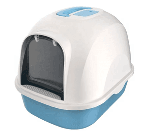 Arenero Para Gatos Grande Cerrado Con Pala Filtro Y Puerta Celeste