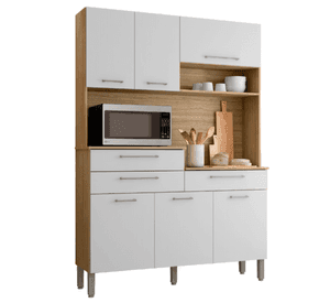 Combo 1 Mueble para Microondas, 1 Mueble de Cocina, 1 Kit 8 Puertas y 1 Alacena K02050820