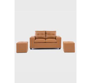 Sofá 2 cuerpos + 2 Pouf Lucca PU