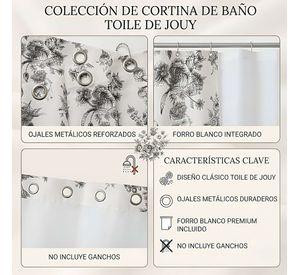 CORTINA DE BAÑO PREMIUM 180X180 CM CON FORRO BLANCO  CB33