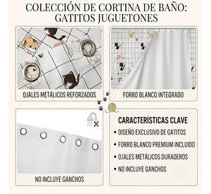 CORTINA DE BAÑO PREMIUM 180X180 CM CON FORRO BLANCO CB27