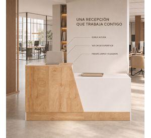 Escritorio Caja Registradora Mueble Para Recepción 160cm Marrón/blanco SYT005ZUO A+B