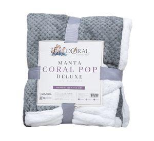 Mantas Coral Pop Sherpa gris 127x152 cm