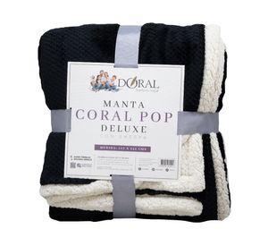 Mantas Coral Pop Sherpa negro 127x152 cm