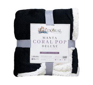 Mantas Coral Pop Sherpa negro 127x152 cm