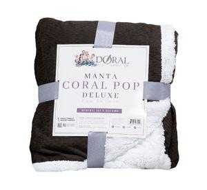 Mantas Coral Pop Sherpa café 127x152 cm