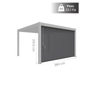 Cortina Manual Zipscreen Vincenzi 364 cms para pérgola bioclimática