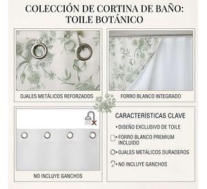 CORTINA DE BAÑO CON FORRO 180X180 CM CB29