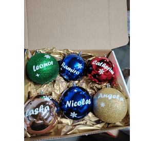 Pack 6 Esferas Navideñas Personalizadas Para Árbol A Elección Personalizado