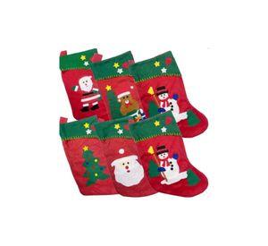Pack x6 botas navideñas colgantes decorativas color rojo