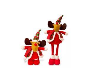 Muñecos de Navidad, monos pata larga 56 cm color rojo