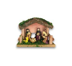 Pesebres navideños nacimiento, pesebre de madera 11 cm