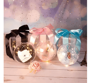 Pack 12 Esferas 8 Cm Navideñas Transparentes Acrílicas