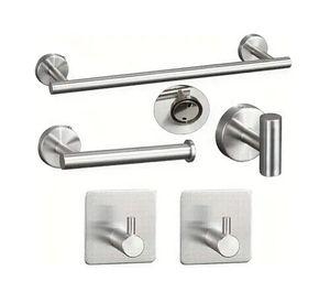 Set De 5 Accesorios De Ba o Acero Inoxidable Plata