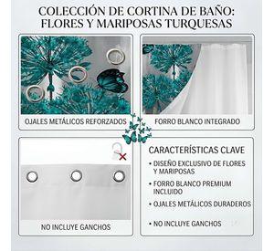 CORTINA DE BAÑO CON FORRO 180X180 CM CB24