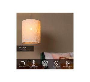 LAMPARA COLGANTE TISSAJA LINO BLANCO Ø30CM 1xE27