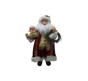 Viejo pascuero con regalo muñeco de Navidad rojo
