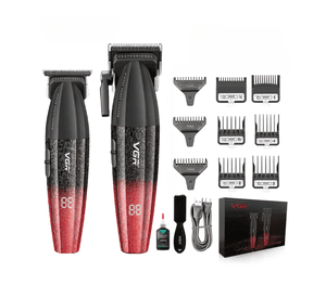 Barber Combo VGR Profesional V640 Clipper y Trimmer 9000RPM Rojo