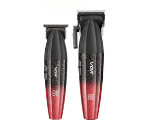 Barber Combo VGR Profesional V640 Clipper y Trimmer 9000RPM Rojo