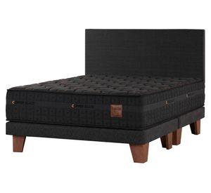 Cama europea Copper Black 2 plazas base dividida + respaldo