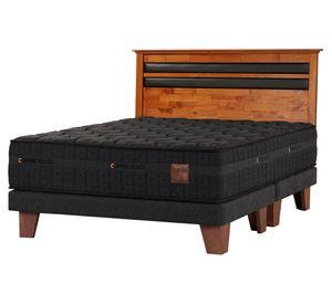 Cama europea Copper Black 2 plazas base dividida + respaldo Mallorca