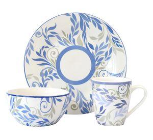 Vajilla porcelana Angelis Fio diseños 12 piezas