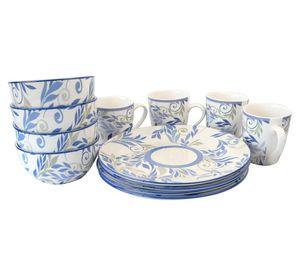 Vajilla porcelana Angelis Fio diseños 12 piezas