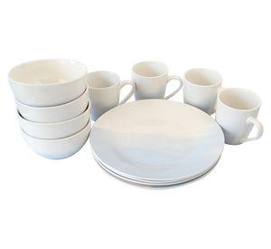 Vajilla porcelana Angelis Ara blanco 12 piezas