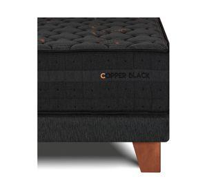 Cama europea Copper Black Súper King base dividida + respaldo + veladores Concept