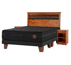 Cama europea Copper Black 2 plazas base dividida + set Mallorca