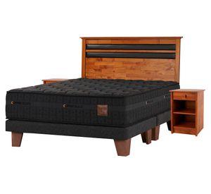 Cama europea Copper Black King base dividida + set Mallorca