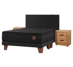 Cama europea Copper Black King base dividida + veladores Concept