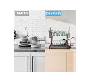 Escurridor De Loza Secaplatos 2 Niveles Negro Wakeshome
